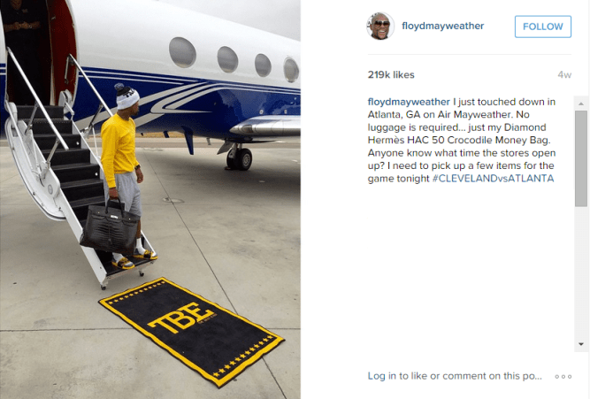 Source: https://instagram.com/floydmayweather/